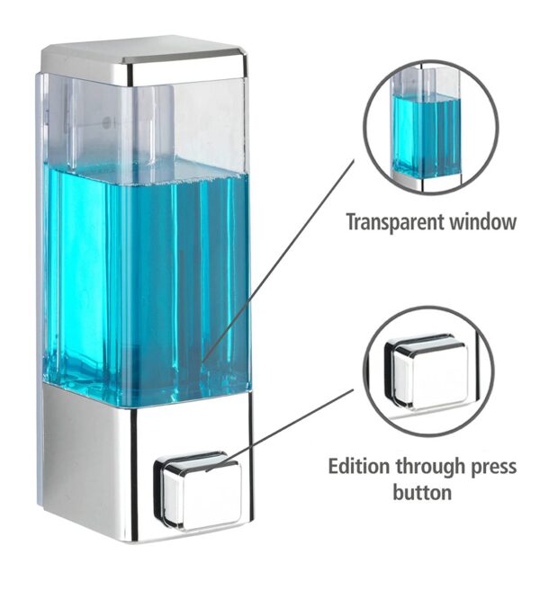 Sliver With Tranparent Body Soap Dispenser